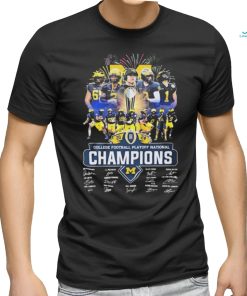 Fireworks 2023 2024 Michigan Wolverines CFP National Champions Signatures Shirt