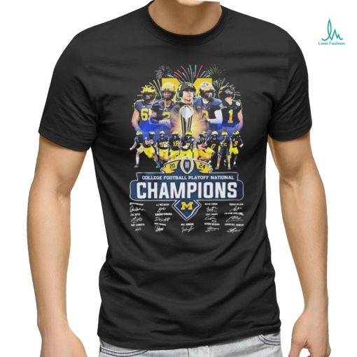 Fireworks 2023 2024 Michigan Wolverines CFP National Champions Signatures Shirt