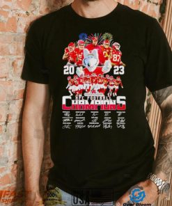 Fireworks 2023 AFC Football Champions Kansas City Chiefs signatures shirt