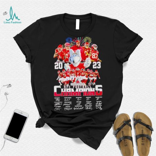 Fireworks 2023 AFC Football Champions Kansas City Chiefs signatures shirt