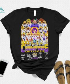 Fireworks 2023 Reliaquest Bowl Champions LSU Tigers signatures shirt