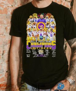 Fireworks 2023 Reliaquest Bowl Champions LSU Tigers signatures shirt