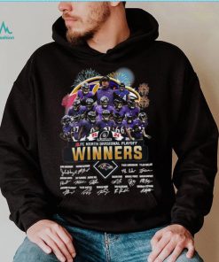 Fireworks Baltimore Ravens 23 24 AFC North Divisional Playoff winners signatures shirt