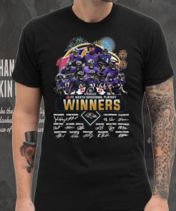 Fireworks Baltimore Ravens 23 24 AFC North Divisional Playoff winners signatures shirt