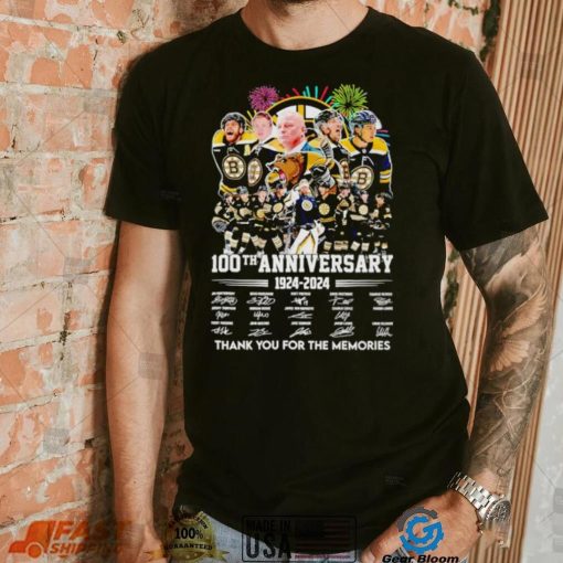 Fireworks Boston Bruins 100th anniversary 1924 2024 thank you for the memories shirt