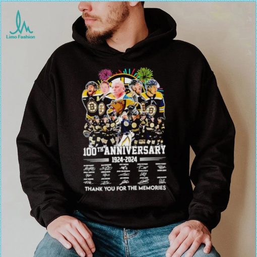 Fireworks Boston Bruins 100th anniversary 1924 2024 thank you for the memories shirt