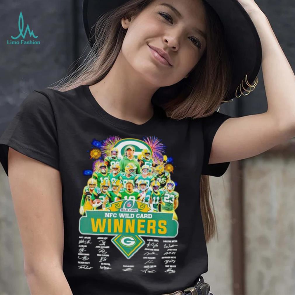 Fireworks Green Bay Packers 2023 NFC Wild Card winners signatures shirt Fireworks Green Bay Packers 2023 NFC Wild Card winners signatures shirt