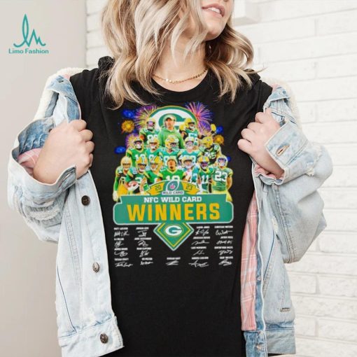 Fireworks Green Bay Packers 2023 NFC Wild Card winners signatures shirt