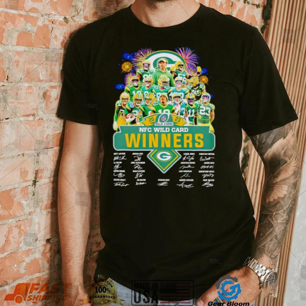 Fireworks Green Bay Packers 2023 NFC Wild Card winners signatures shirt Fireworks Green Bay Packers 2023 NFC Wild Card winners signatures shirt