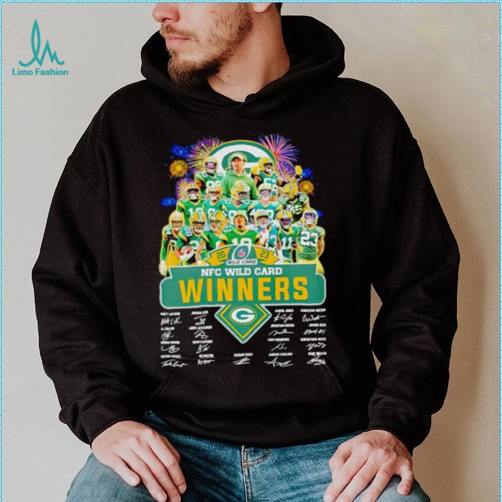 Fireworks Green Bay Packers 2023 NFC Wild Card winners signatures shirt Fireworks Green Bay Packers 2023 NFC Wild Card winners signatures shirt