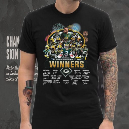 Fireworks Green Bay Packers 23 24 NFC North Divisional Playoff winners signatures shirt