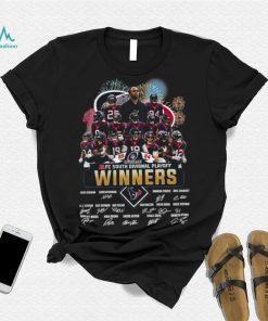 Fireworks Houston Texans 23 24 AFC South Divisional Playoff winners signatures shirt