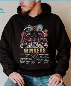 Fireworks Houston Texans 23 24 AFC South Divisional Playoff winners signatures shirt