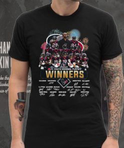 Fireworks Houston Texans 23 24 AFC South Divisional Playoff winners signatures shirt
