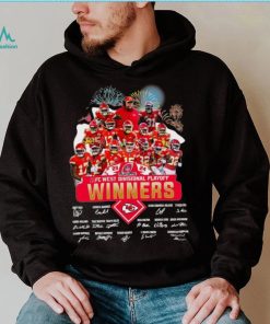 Fireworks Kansas City Chiefs 23 24 AFC West Divisional Playoff winners signatures shirt