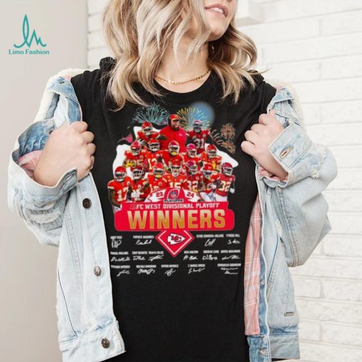 Fireworks Kansas City Chiefs 23 24 AFC West Divisional Playoff winners signatures shirt