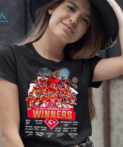 Fireworks Kansas City Chiefs 23 24 AFC West Divisional Playoff winners signatures shirt