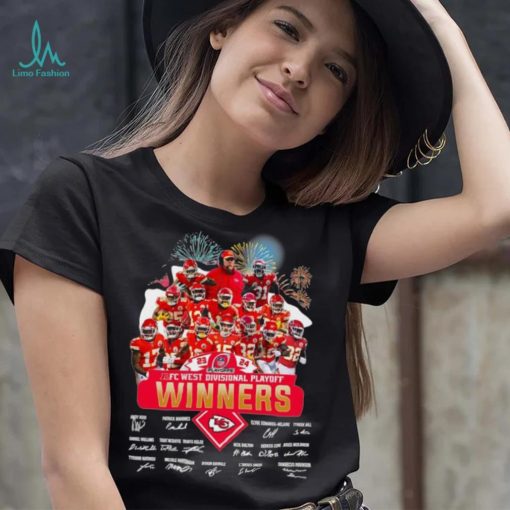 Fireworks Kansas City Chiefs 23 24 AFC West Divisional Playoff winners signatures shirt