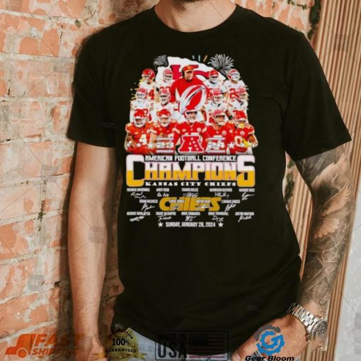 Fireworks Kansas City Chiefs AFC Champions signatures shirt