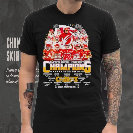 Fireworks Kansas City Chiefs AFC Champions signatures shirt