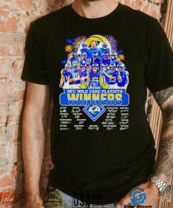 Fireworks Los Angeles Rams 23 24 NFC Wild Card Playoffs winners signatures shirt