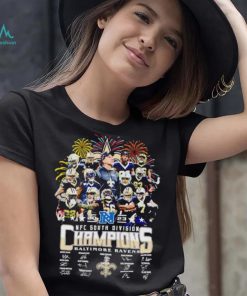 Fireworks New Orleans Saints 2023 NFC South Division Champions signatures shirt