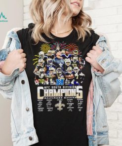 Fireworks New Orleans Saints 2023 NFC South Division Champions signatures shirt