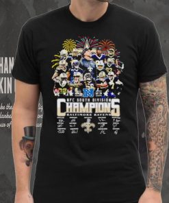 Fireworks New Orleans Saints 2023 NFC South Division Champions signatures shirt