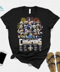 Fireworks New Orleans Saints 2023 NFC South Division Champions signatures shirt