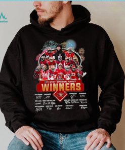 Fireworks San Francisco 49ers 23 24 NFC West Divisional Playoff winners signatures shirt