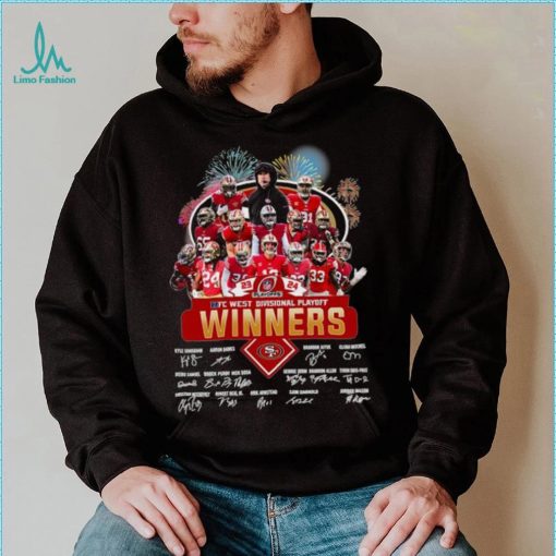 Fireworks San Francisco 49ers 23 24 NFC West Divisional Playoff winners signatures shirt