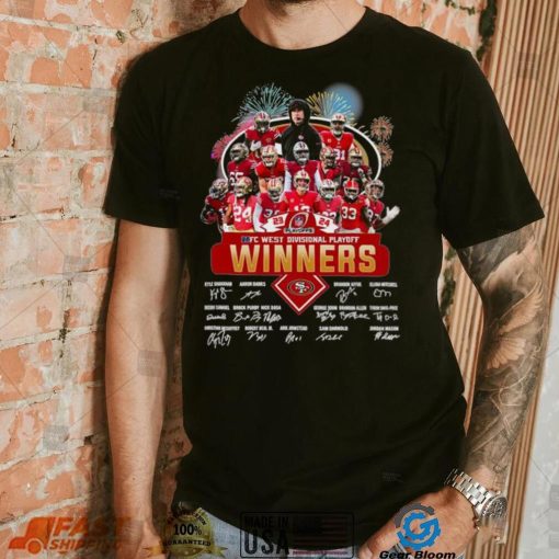 Fireworks San Francisco 49ers 23 24 NFC West Divisional Playoff winners signatures shirt
