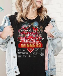 Fireworks San Francisco 49ers 23 24 NFC West Divisional Playoff winners signatures shirt