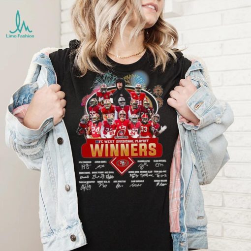 Fireworks San Francisco 49ers 23 24 NFC West Divisional Playoff winners signatures shirt