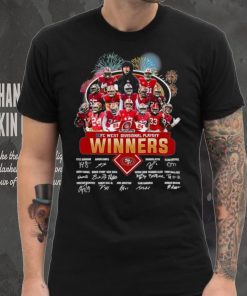 Fireworks San Francisco 49ers 23 24 NFC West Divisional Playoff winners signatures shirt