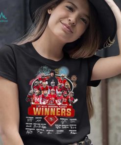 Fireworks San Francisco 49ers 23 24 NFC West Divisional Playoff winners signatures shirt