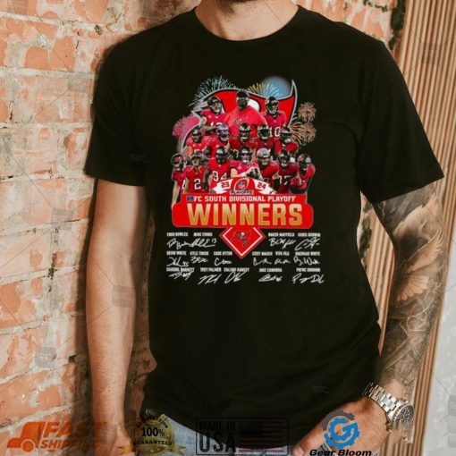 Fireworks Tampa Bay Buccaneers 23 24 NFC South Divisional Playoff winners signatures shirt