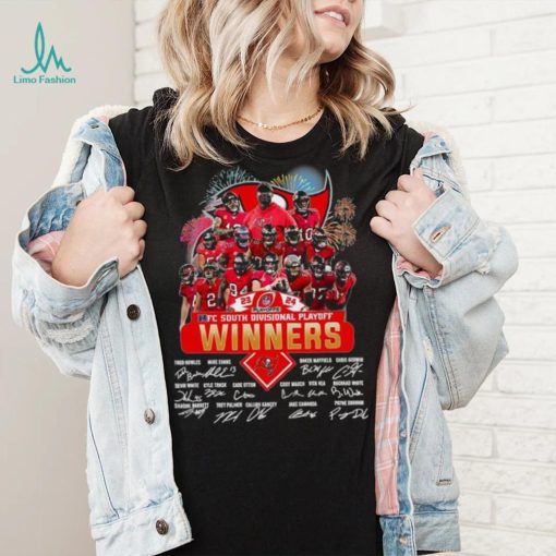 Fireworks Tampa Bay Buccaneers 23 24 NFC South Divisional Playoff winners signatures shirt