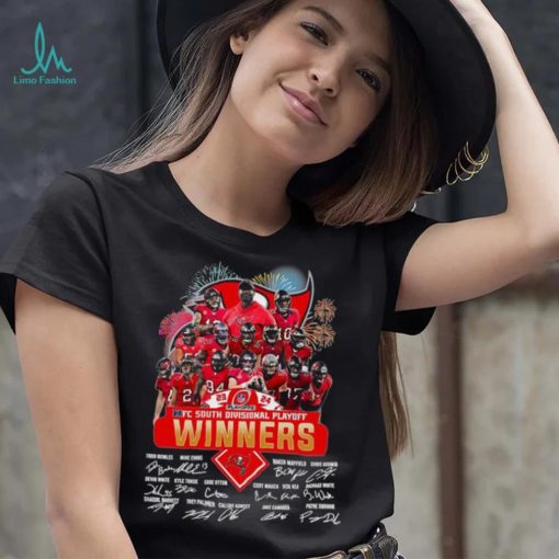 Fireworks Tampa Bay Buccaneers 23 24 NFC South Divisional Playoff winners signatures shirt