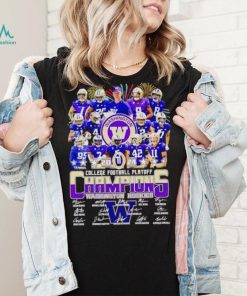 Fireworks Washington Huskies 2024 College Football Playoff Champions signatures shirt