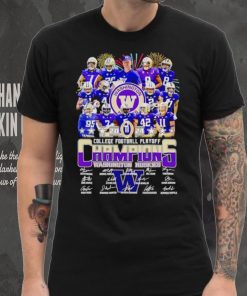 Fireworks Washington Huskies 2024 College Football Playoff Champions signatures shirt