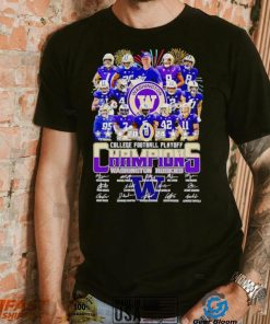 Fireworks Washington Huskies 2024 College Football Playoff Champions signatures shirt