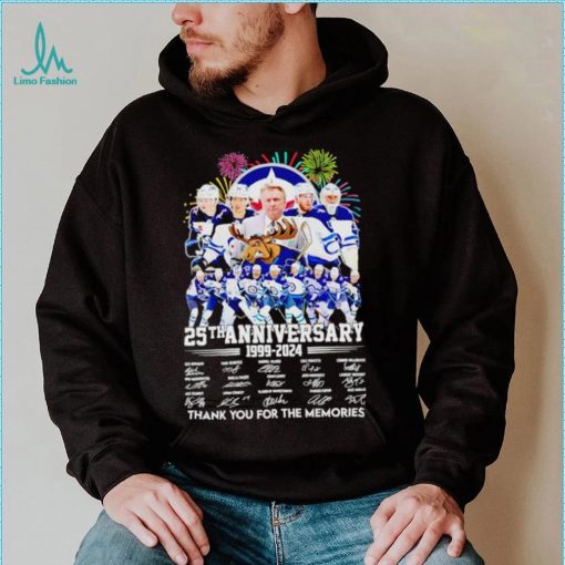Fireworks Winnipeg Jets 25th anniversary 1999 2024 thank you for the memories shirt