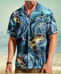 Fishing Bass Fish Types Whirlpool Ocean Aloha Shirts For Men   Custom Hawaiian Shirts