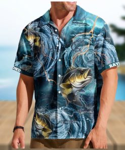 Fishing Bass Fish Types Whirlpool Ocean Aloha Shirts For Men Custom Hawaiian Shirts