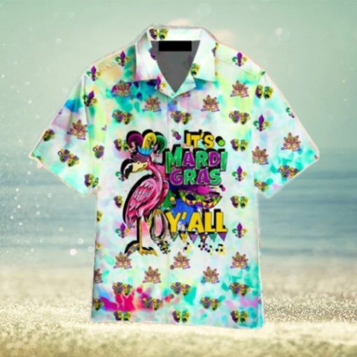 Flamingo It’s Mardi Gras Y’all Hawaiian Shirt Aloha For Men And Women