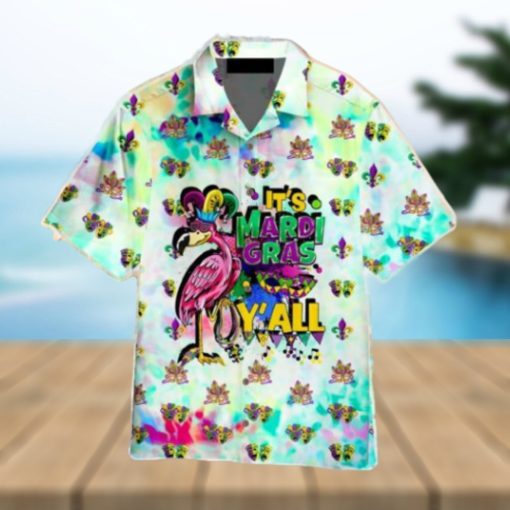 Flamingo It’s Mardi Gras Y’all Hawaiian Shirt Aloha For Men And Women