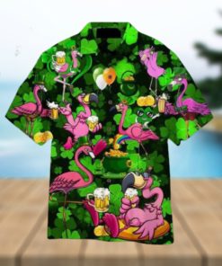 Flamingos Drink Beer St Patricks Day Hawaiian Shirt Aloha For Men And Women