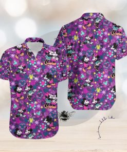 Floral Mickey Mouse Purple Hawaiian Shirt Style