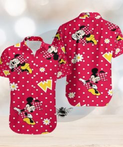 Floral Mickey Mouse Red Hawaiian Shirt Outfit